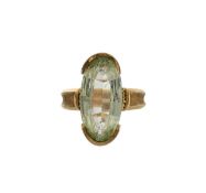 An Italian style oval set dress ring