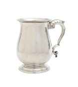 A silver baluster mug