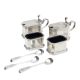 A George V silver four piece cruet set and spoons - Image 1 of 2