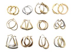 A collection of hoop earrings