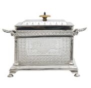 A Walker & Hall silver plated biscuit box