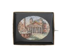 A micro mosaic square brooch