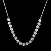 A diamond cluster necklace
