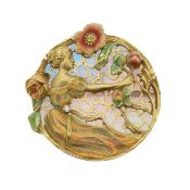 An Art Nouveau style French plique a jour pendant/brooch