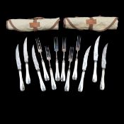 A set of Tiffany silver 'Flemish' pattern knives and forks