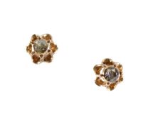A pair of rose cut diamond earrings
