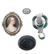 A collection of Victorian brooches