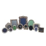A group of thirteen silver and plated photograph frames