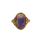 A black opal dress ring