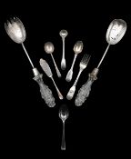 A collection of George III and later silver flatware
