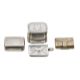 A silver nutmeg grater, two vinaigrettes, and a stamp box - Image 1 of 2