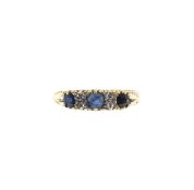 A sapphire and diamond five stone ring