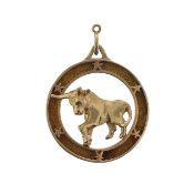 A Taurus zodiac bull pendant