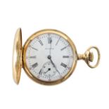 A Waltham full hunter keyless pocket watch