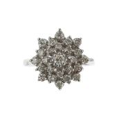 An 18ct gold diamond cluster ring