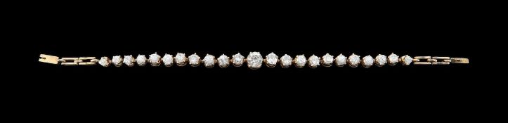 A diamond set line bracelet