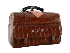 An Edwardian lady's crocodile skin vanity case