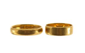 Two 22ct gold wedding bands