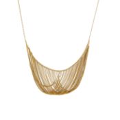 A delicate drape front fringe necklace