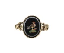 A micro mosaic mourning ring