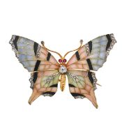 An enamel and gem-set butterfly pendant brooch