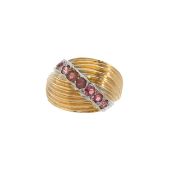 A pink tourmaline bombe dress ring