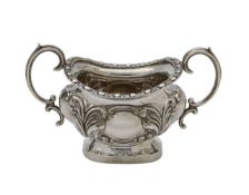 A Victorian silver twin-handled sugar bowl