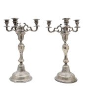 A pair of Austro-Hungarian silver Shabbat candlesticks