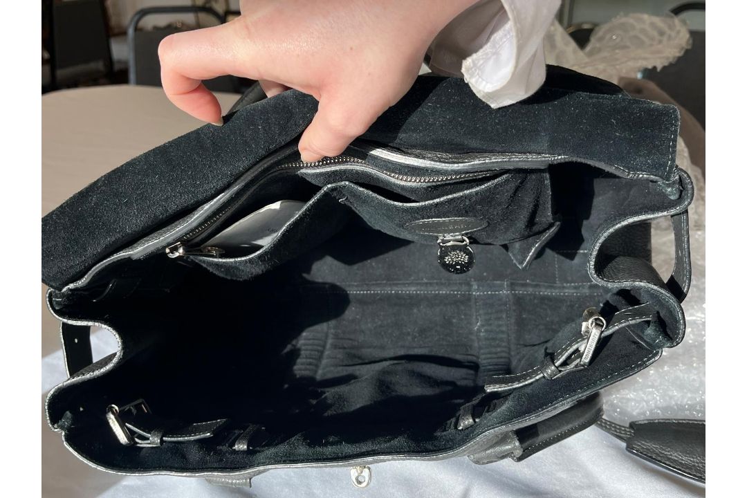 A Mulberry 'Bayswater' Charcoal Grey Oak leather handbag - Image 6 of 11