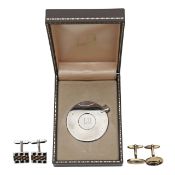 A Dunhill cigar cutter, and two pairs of silver cufflinks