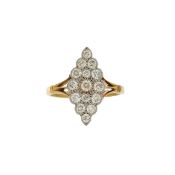 A diamond encrusted Edwardian panel ring