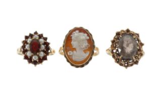 A group of three 1970's rings