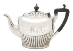 A Victorian silver teapot