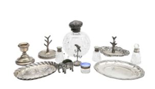 A collection of silver mounted dressing table items