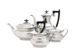 An Elizabeth II silver four piece tea service