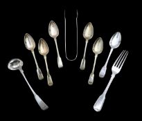 A collection of George III and IV silver flatware