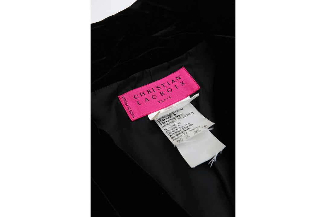 A Christian Lacroix black silk velvet jacket - Image 4 of 11