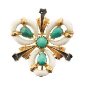 A polychrome enamel pendant brooch