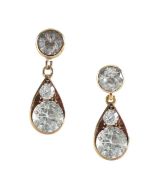 A pair of 9ct gold ear drops