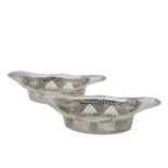 A pair of Edward VII silver bon bon dishes
