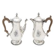 An Elizabeth II silver cafe au lait set