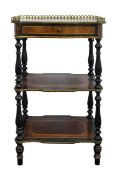 A French inlaid and gilt-metal mounted three-tier etagere