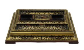 An Edwardian boullework desk stand