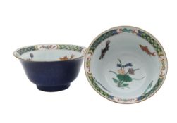 Two Chinese Kangxi porcelain famille verte bowls and stands