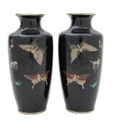 A pair of Japanese cloisonne vases