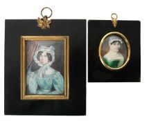 Two portrait miniatures of ladies