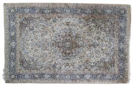 A Kashmir hand knotted silk rug