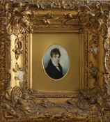 A portrait miniature on ivory of a young gentleman