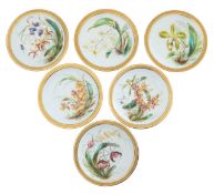 A Royal Crown Derby porcelain botanical dessert service