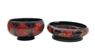 Two William Moorcroft pottery 'Pomegranate' pattern bowls